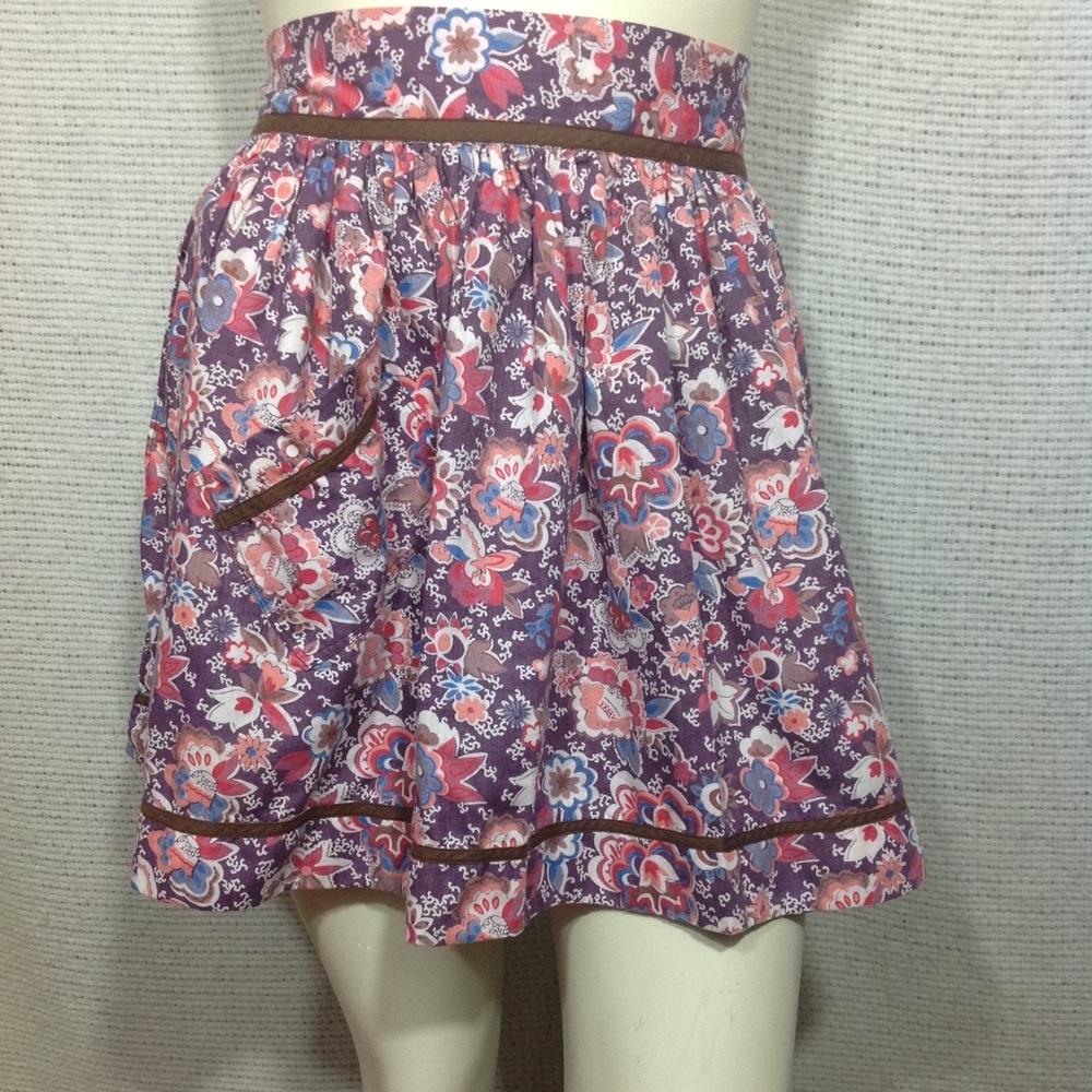 Vintage floral apron cotton autumn colors